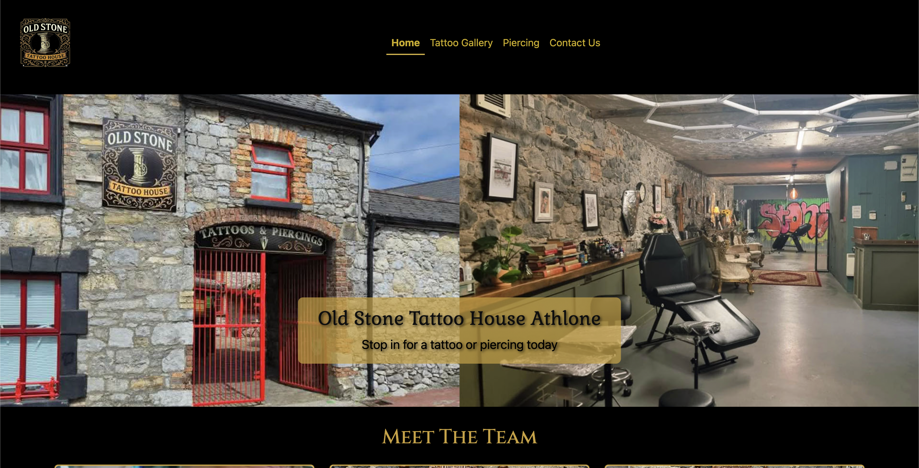 Oldstone Tattoo House website homepage